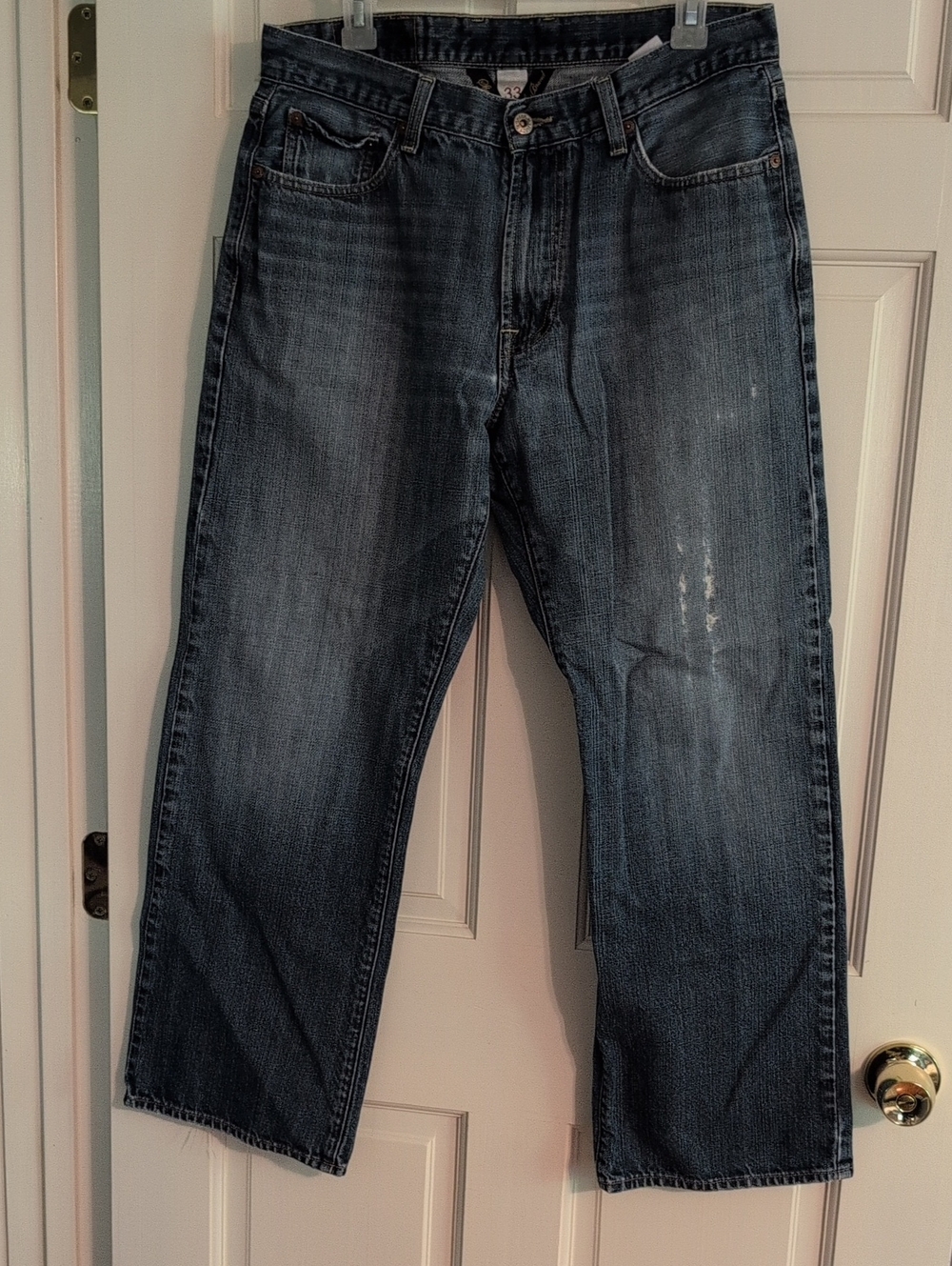 Lucky Brand 181 Relaxed Straight Distressed Jeans Size 33 Waist